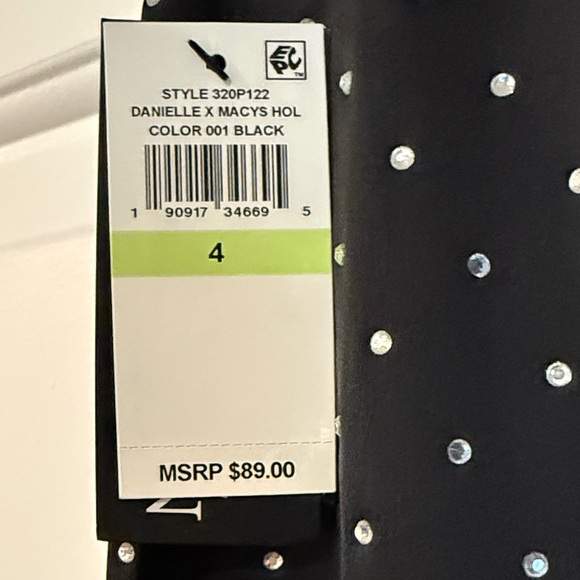 DANIELLE BERNSTEIN Black Wide Leg Pants with White Polka Dots - Picture 3 of 4